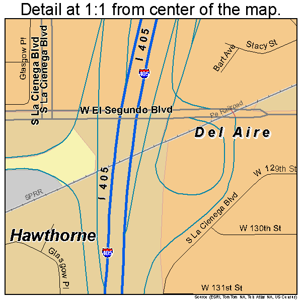 Del Aire, California road map detail