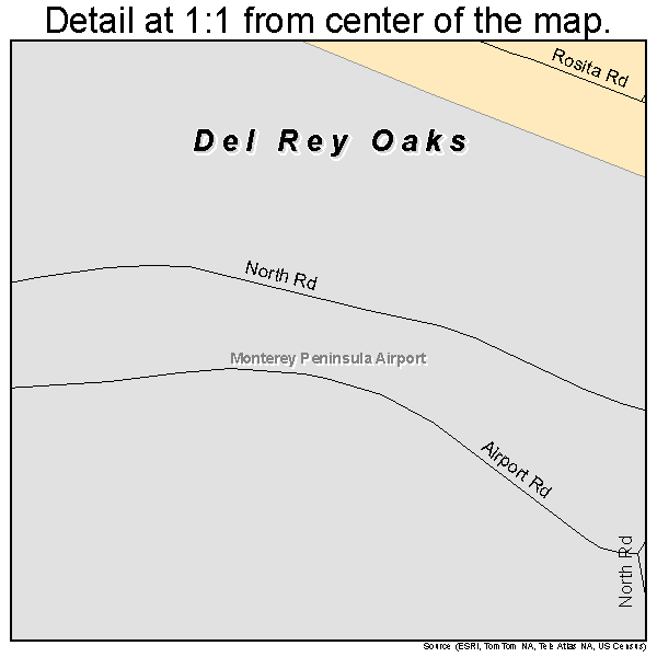 Del Rey Oaks, California road map detail