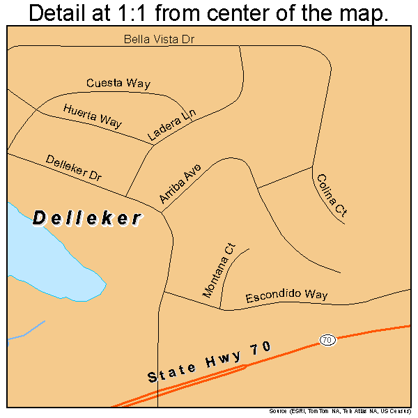 Delleker, California road map detail