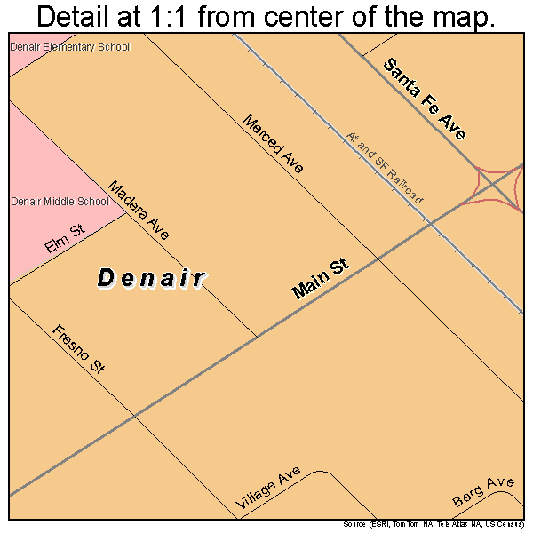 Denair, California road map detail