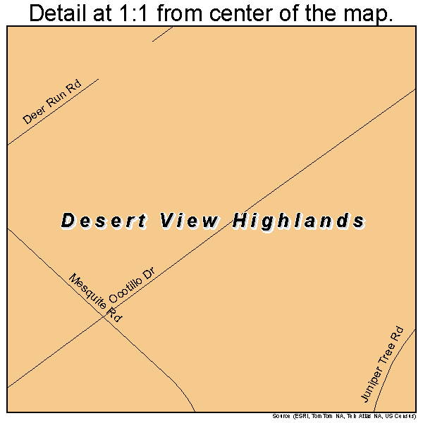 Desert View Highlands, California road map detail