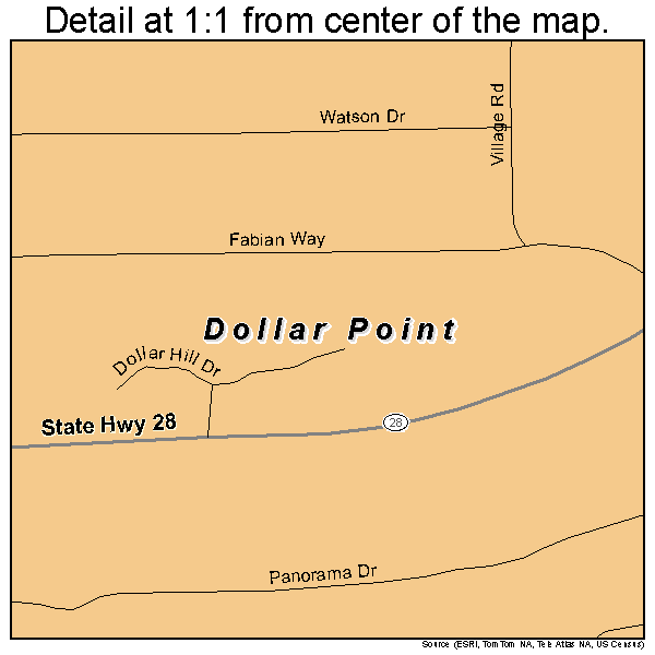 Dollar Point, California road map detail