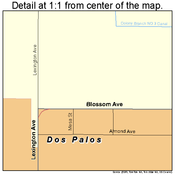 Dos Palos, California road map detail