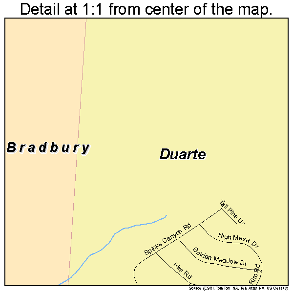 Duarte, California road map detail