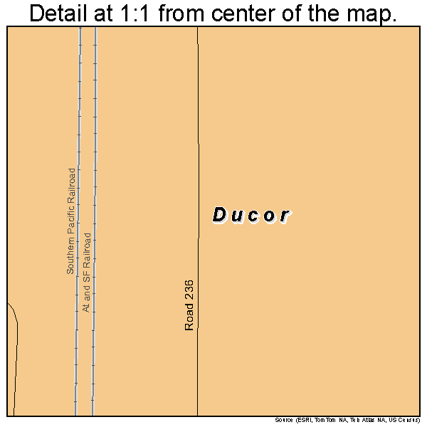 Ducor, California road map detail