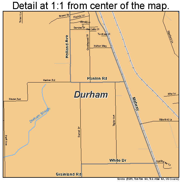 Durham, California road map detail