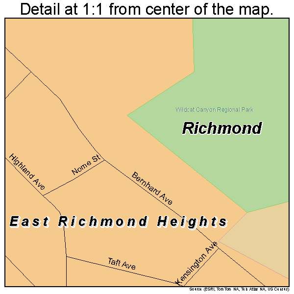 East Richmond Heights, California road map detail