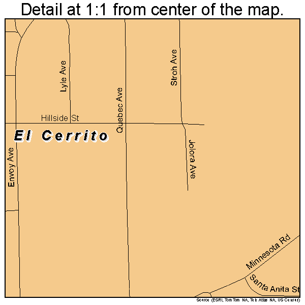 El Cerrito, California road map detail