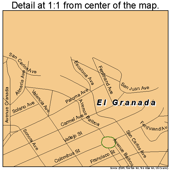 El Granada, California road map detail