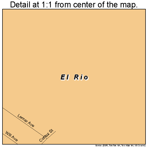 El Rio, California road map detail