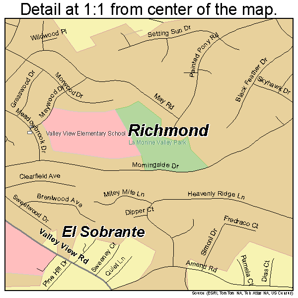 El Sobrante, California road map detail