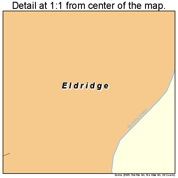 Eldridge, California road map detail