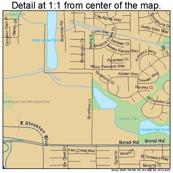 Elk Grove, California road map detail