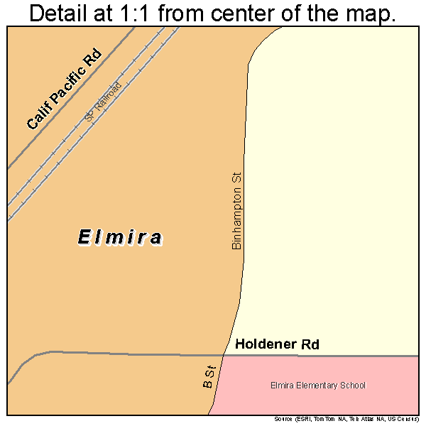 Elmira, California road map detail