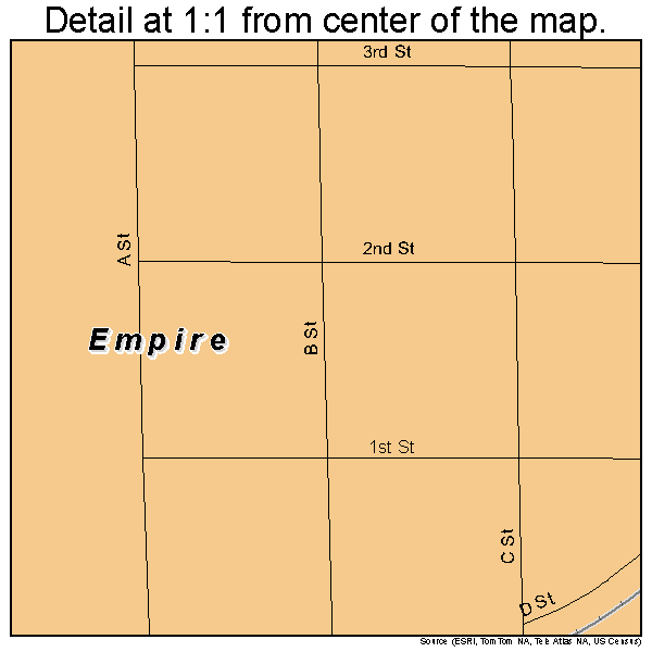 Empire, California road map detail