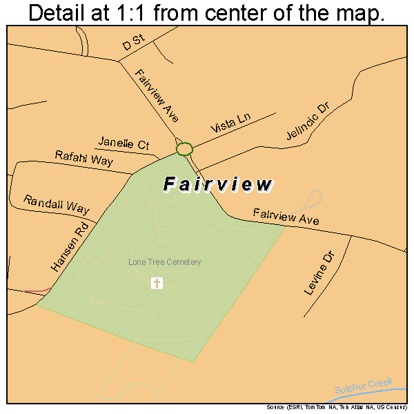 Fairview, California road map detail