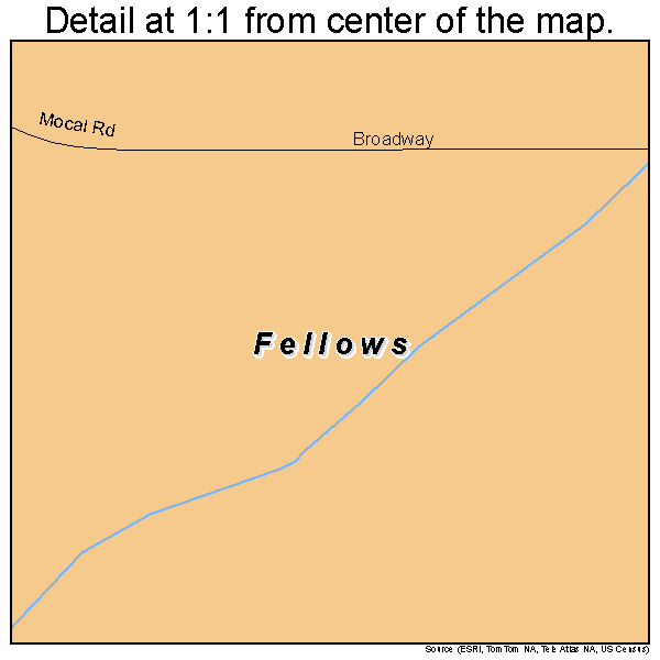Fellows, California road map detail