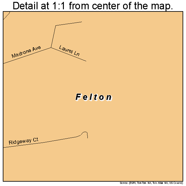 Felton, California road map detail