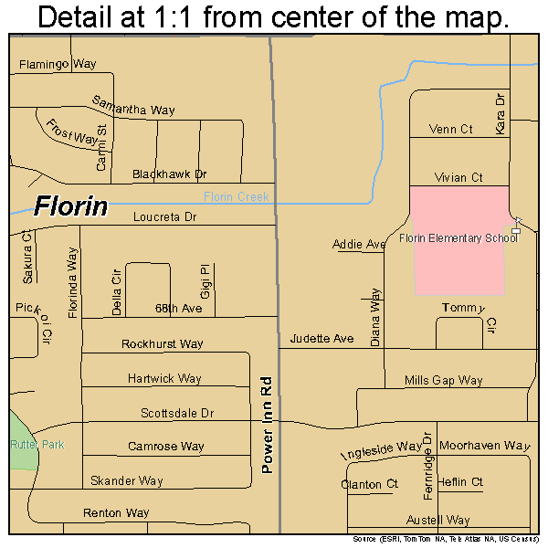 Florin, California road map detail
