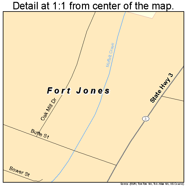 Fort Jones, California road map detail