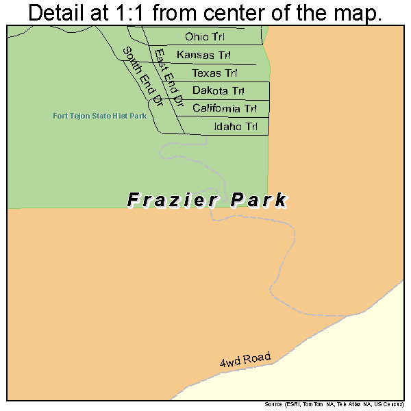 Frazier Park, California road map detail