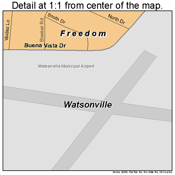 Freedom, California road map detail