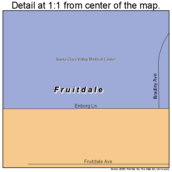 Fruitdale, California road map detail