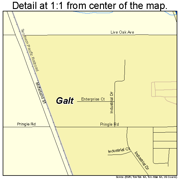 Galt, California road map detail