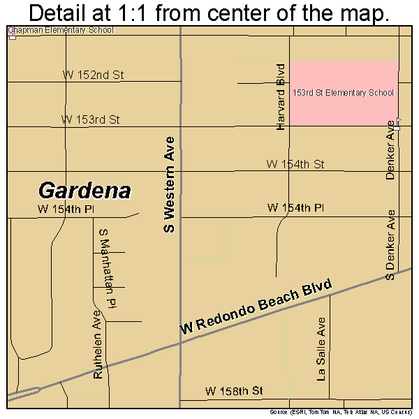 Gardena, California road map detail
