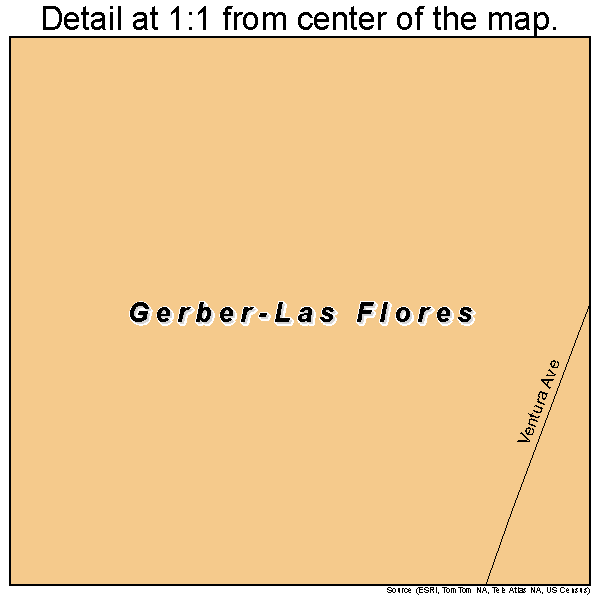Gerber-Las Flores, California road map detail