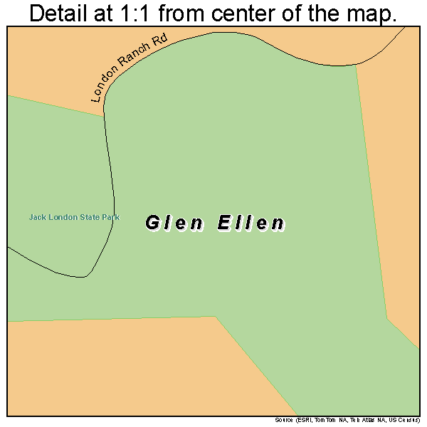 Glen Ellen, California road map detail