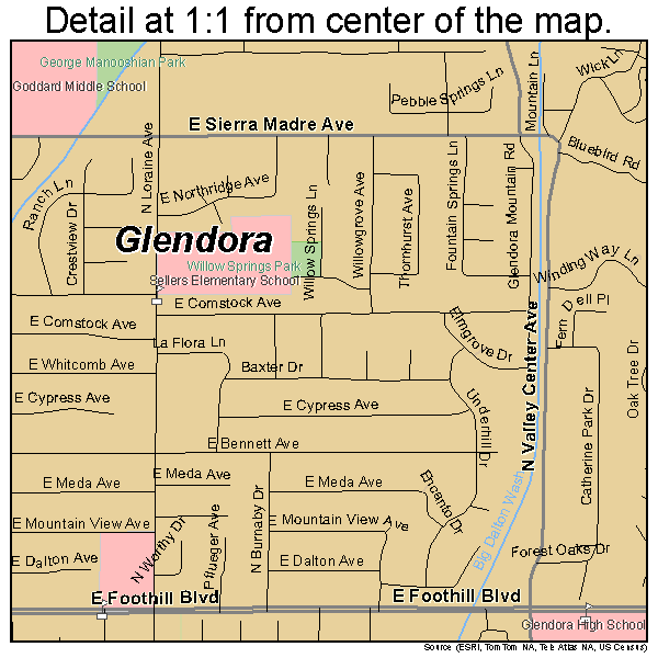 Glendora California Street Map 0630014