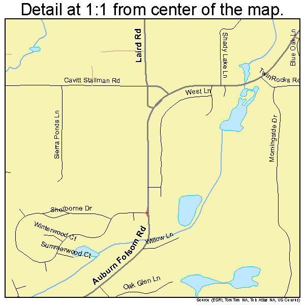 Granite Bay, California road map detail