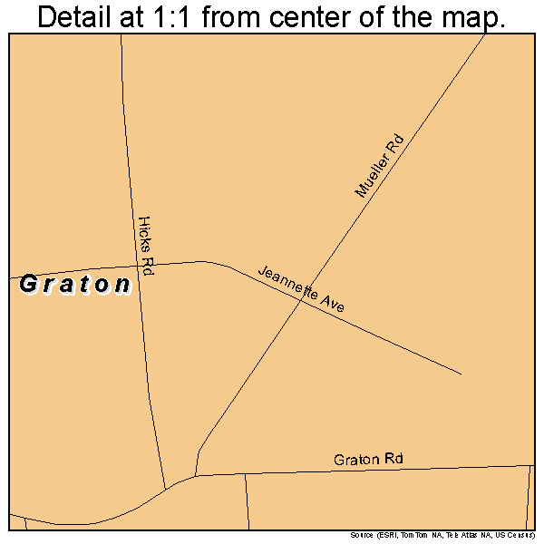 Graton, California road map detail