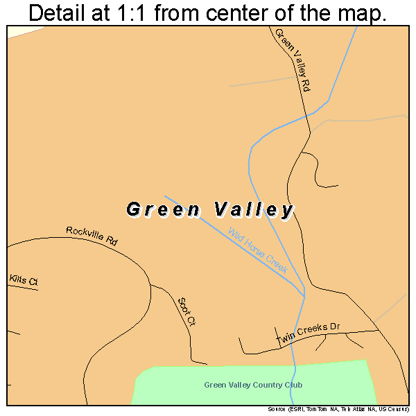 Green Valley, California road map detail