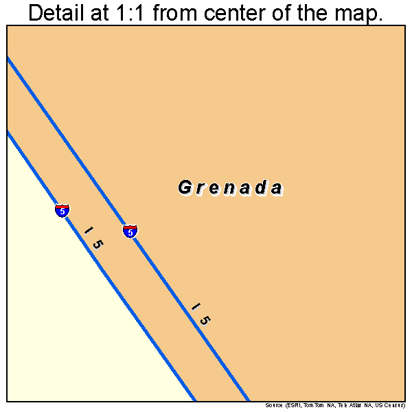 Grenada, California road map detail