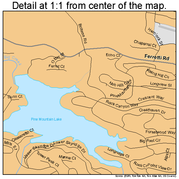 Groveland-Big Oak Flat, California road map detail