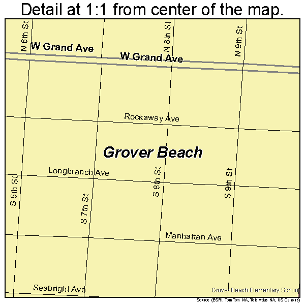 Grover Beach, California road map detail