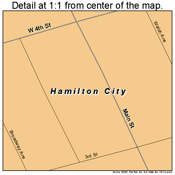 Hamilton City, California road map detail
