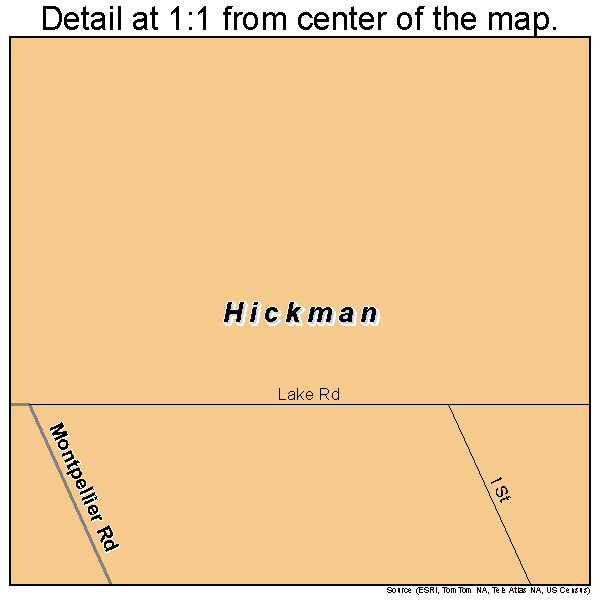 Hickman, California road map detail