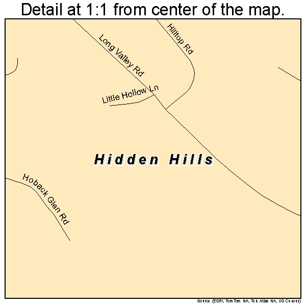 Hidden Hills, California road map detail