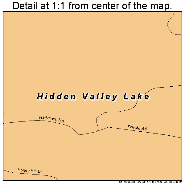 Hidden Valley Lake, California road map detail