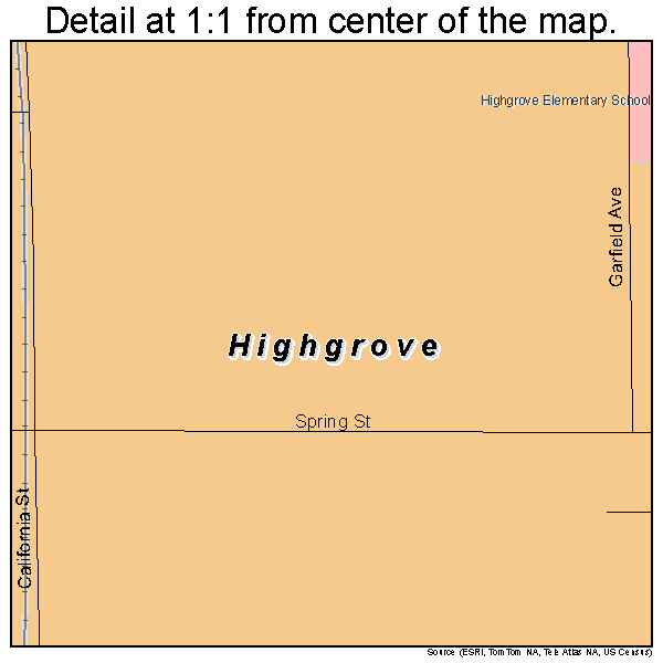 Highgrove, California road map detail