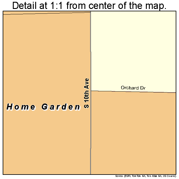 Home Garden, California road map detail