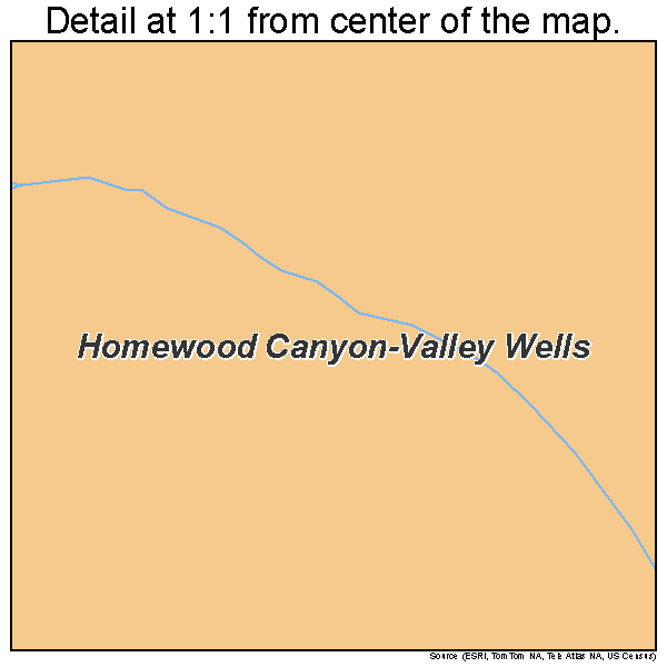 Homewood Canyon-Valley Wells, California road map detail
