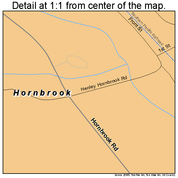 Hornbrook, California road map detail