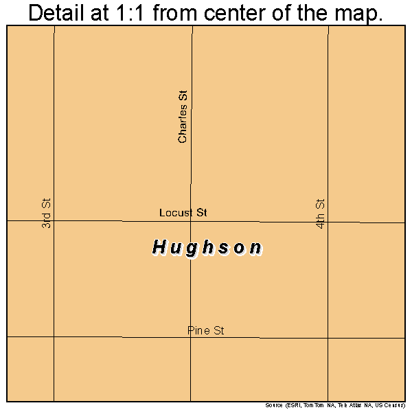 Hughson, California road map detail