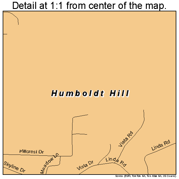 Humboldt Hill, California road map detail