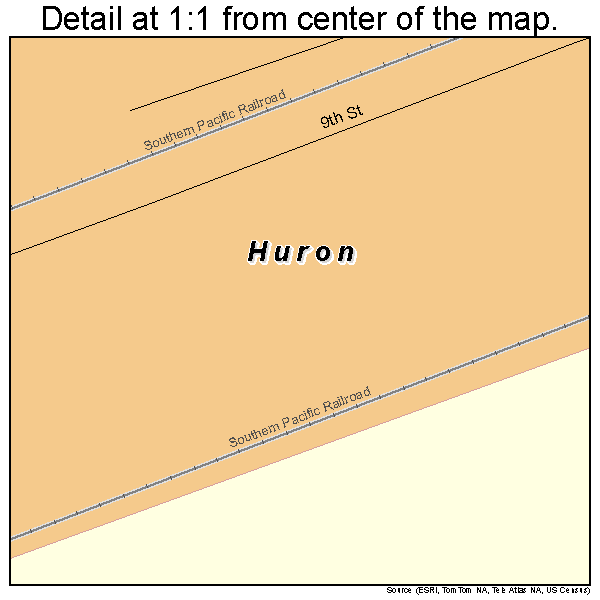 Huron, California road map detail