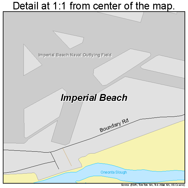 Imperial Beach, California road map detail